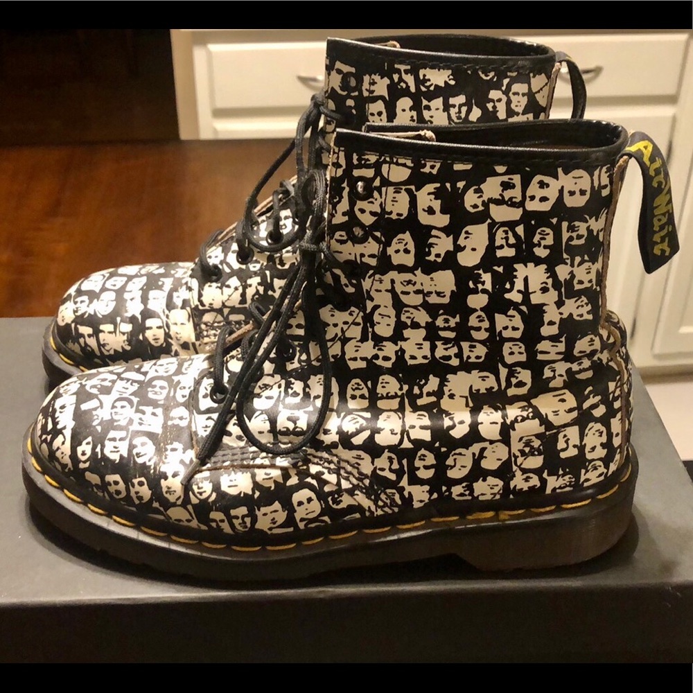 Vintage Dr Marten ‘Andy Warhol’ B & W Face Boots